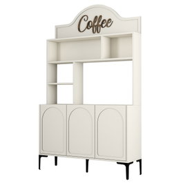 Hanah Home Lyon 120 Mueble Bar para Café Crema y Negro